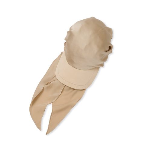 SILK SCARF CAP/ BEIGE