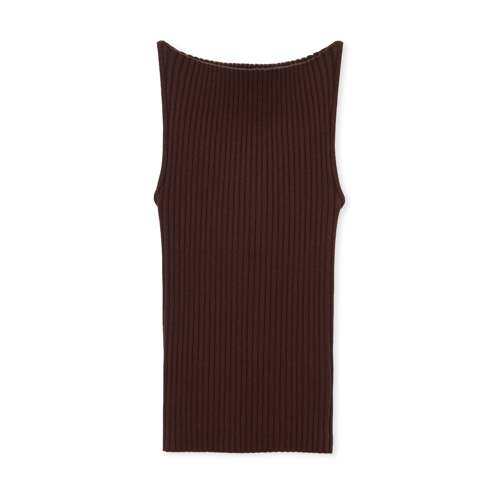 トップス shishikui KNIT CAMI Knit Cami O / MARRON BROWN – SHISHIKUI