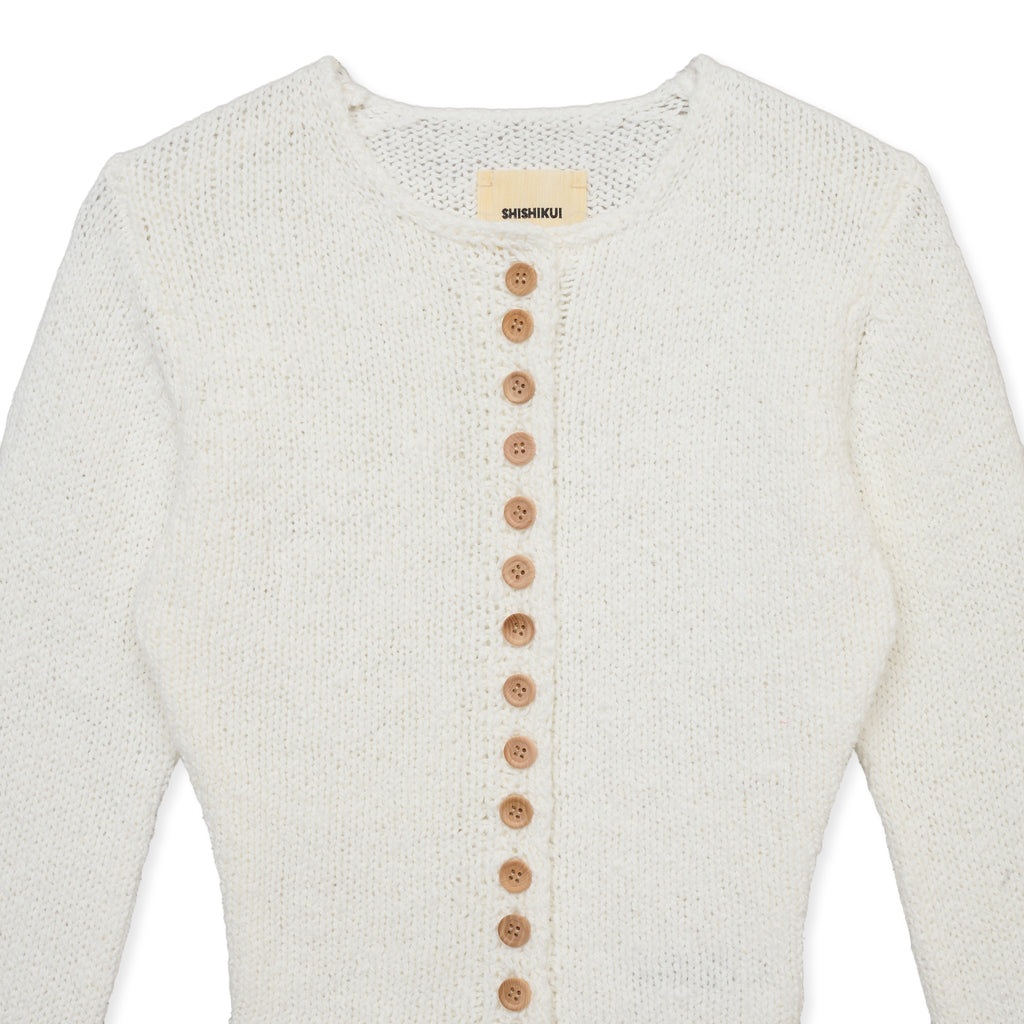 SHISHIKUI MANY BOTAN BEIGE シシクイ カーディガン MANY BOTAN / WHITE 2026SS – SHISHIKUI
