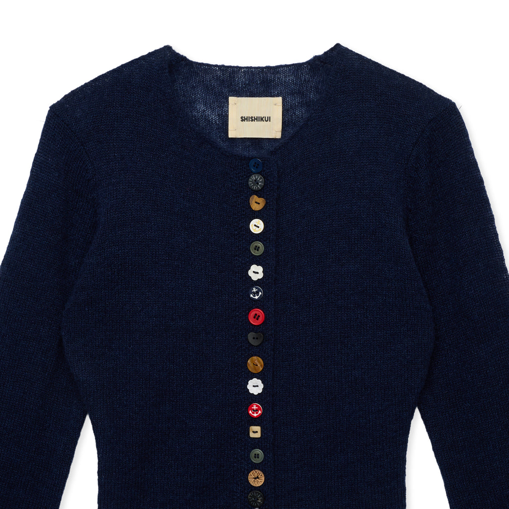 THE SHISHIKUI Multi log / blueカーディガン Multi log / NAVY – SHISHIKUI