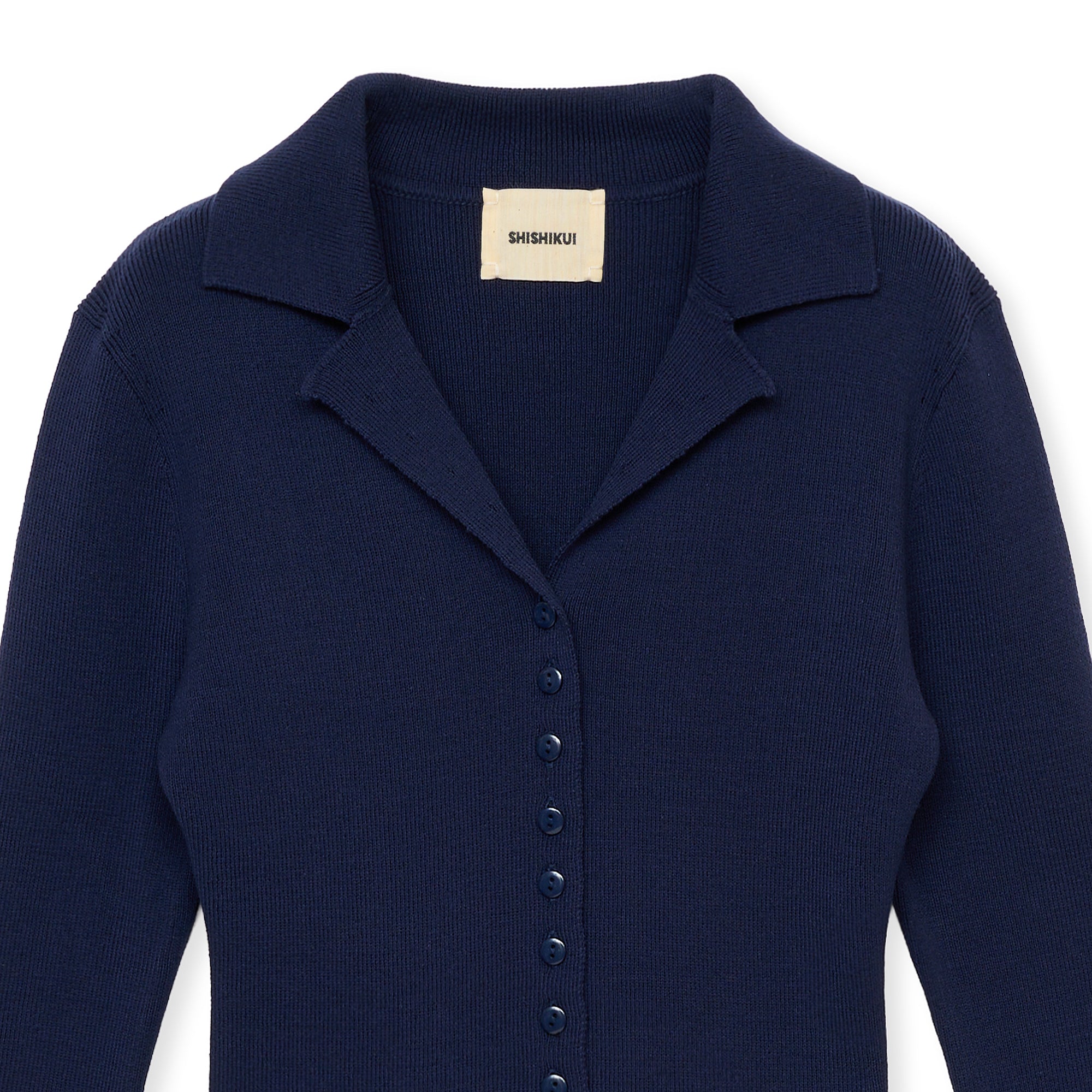 open collar / NAVY – SHISHIKUI