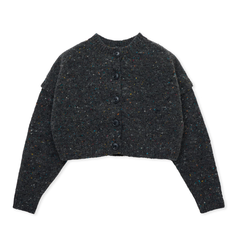 Mix cardigan / CHARCOAL