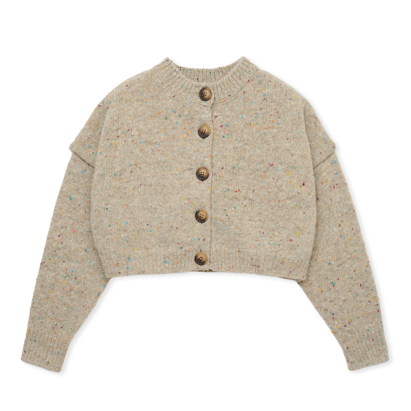 Mix cardigan / BEIGE