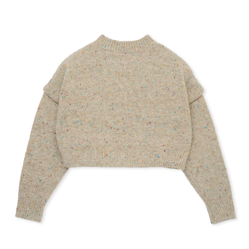 Mix cardigan / BEIGE