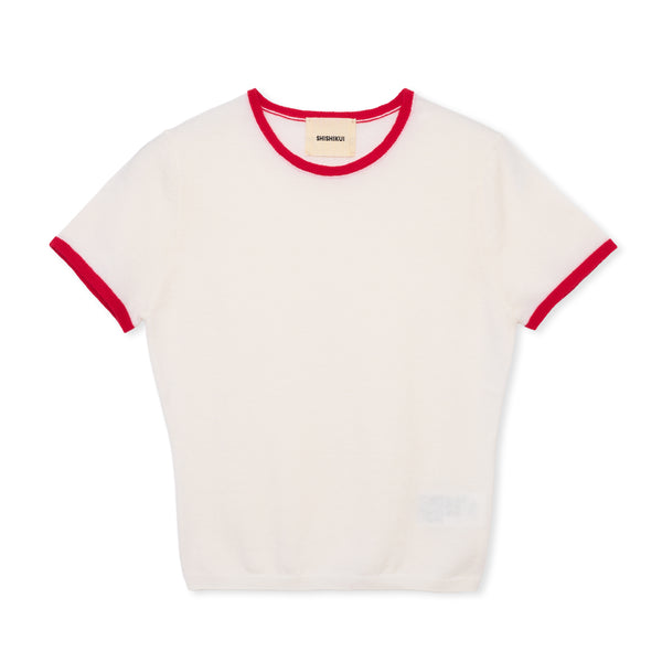 【完売品】新品未使用the shishikui TOPS ringer knit ringer knit / OFF×RED – SHISHIKUI