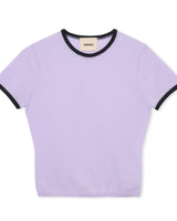 ringer knit / LAVENDER×CHARCOAL