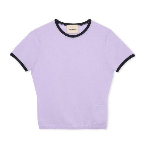 ringer knit / LAVENDER×CHARCOAL
