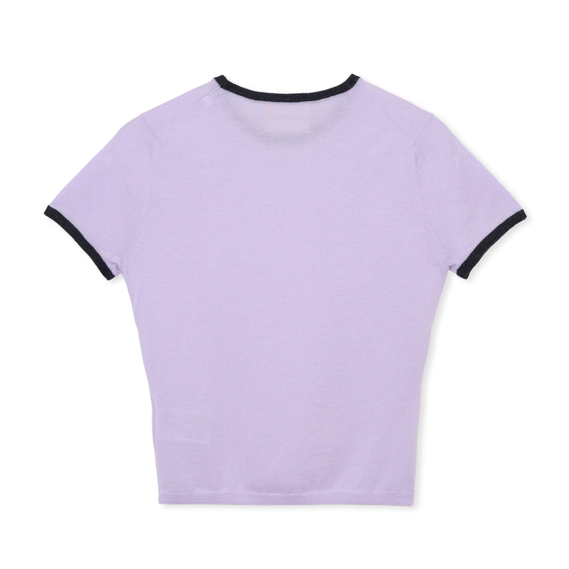 ringer knit / LAVENDER×CHARCOAL