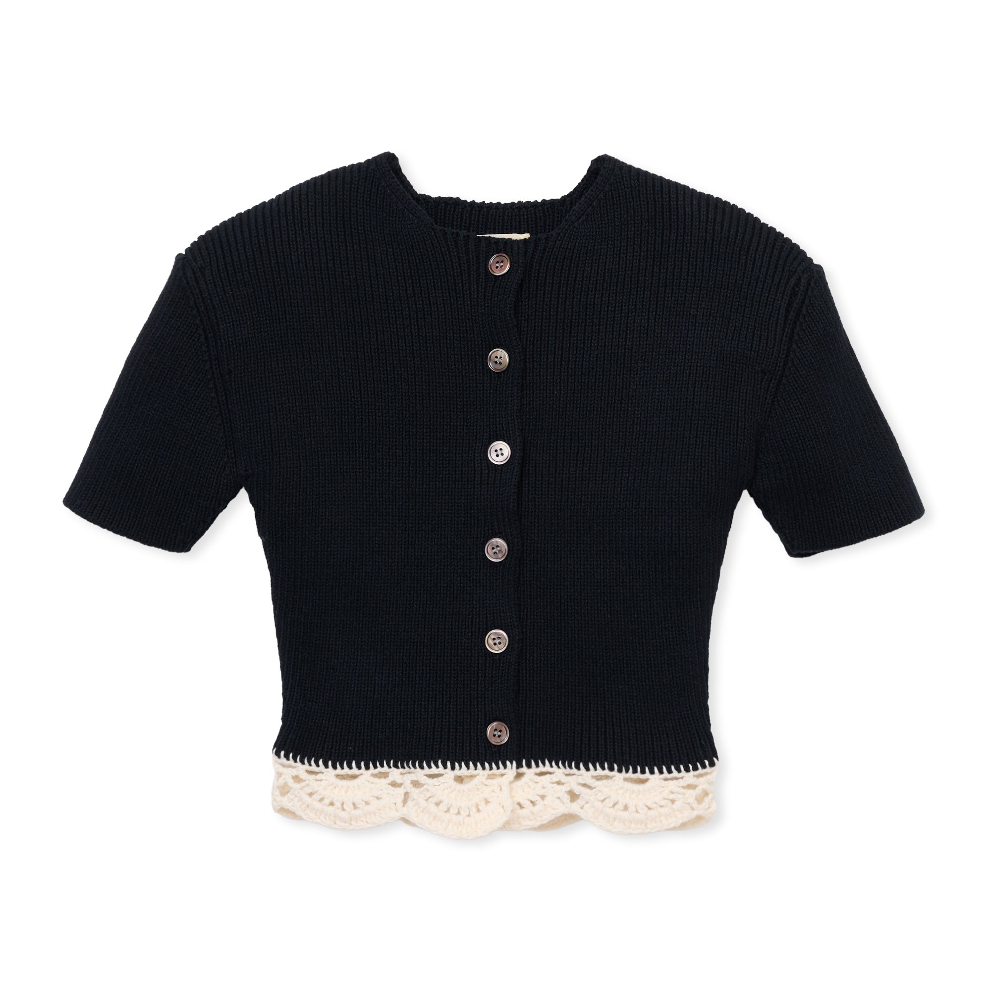 sisikui シシクイ　FRILL CAD / NAVY×OFF カーディガン FRILL CAD / BLACK×OFF – SHISHIKUI