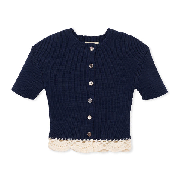 sisikui シシクイ　FRILL CAD / NAVY×OFF カーディガン FRILL CAD / NAVY×OFF – SHISHIKUI
