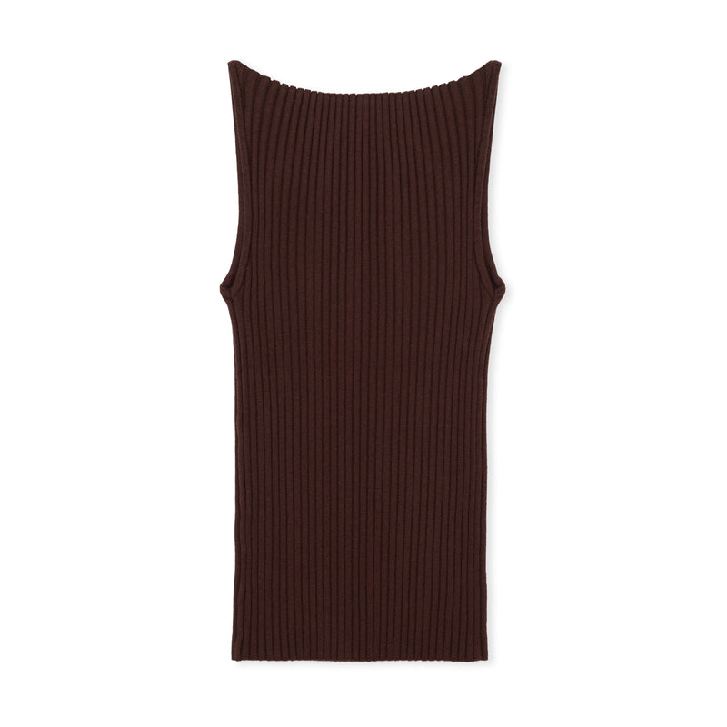 Knit Cami O / MARRON BROWN