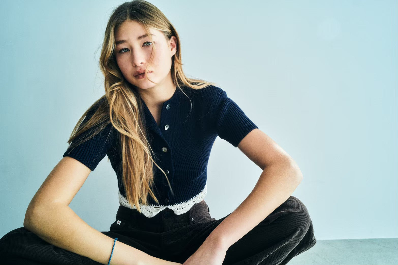 トップス SHISHIKUI FRILL CAD FRILL CAD / NAVY×OFF – SHISHIKUI