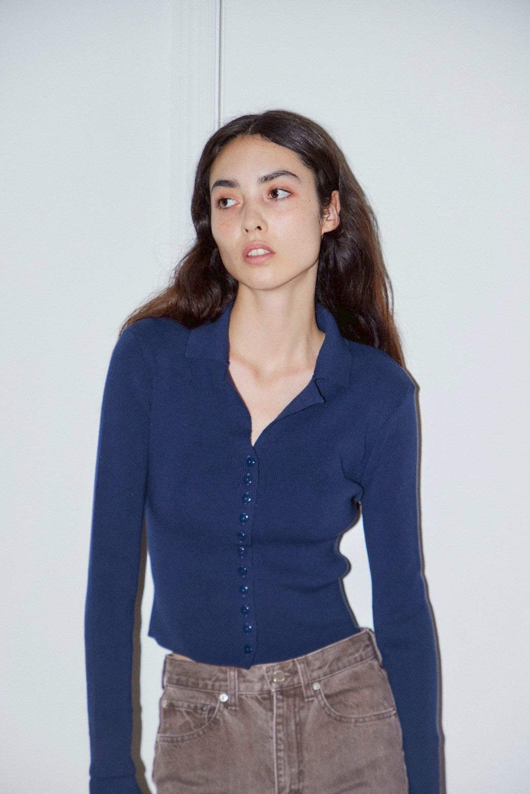open collar / NAVY – SHISHIKUI