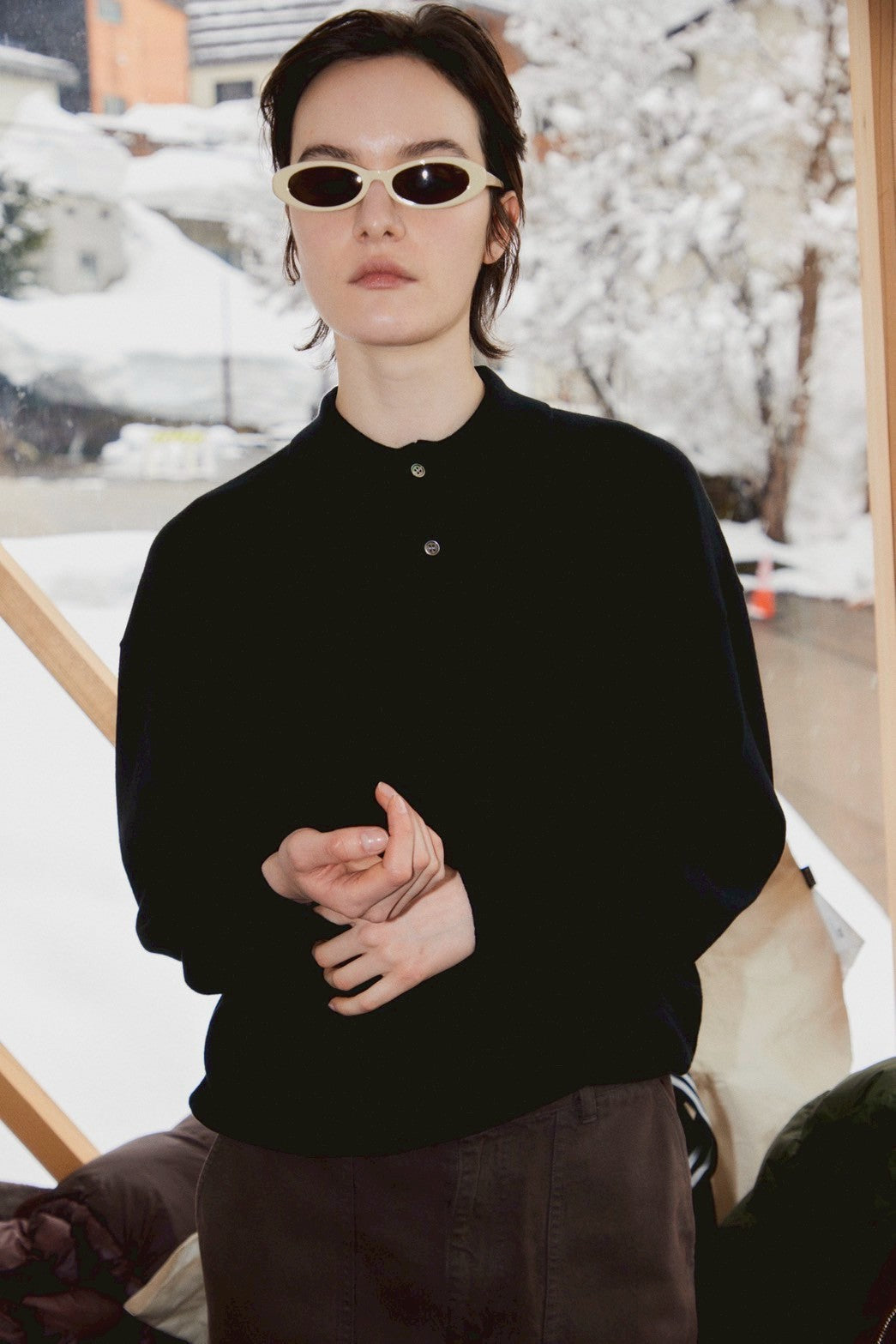 トップス shishikui POLO BLACK poro / BLACK – SHISHIKUI