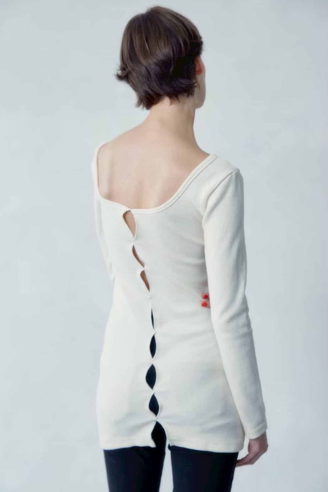 the shishikui holded topp white シシクイ holed top b / WHITE – SHISHIKUI