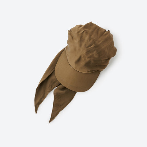 SILK SCARF CAP/ KHAKI