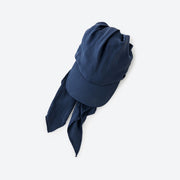 SILK SCARF CAP/ NAVY
